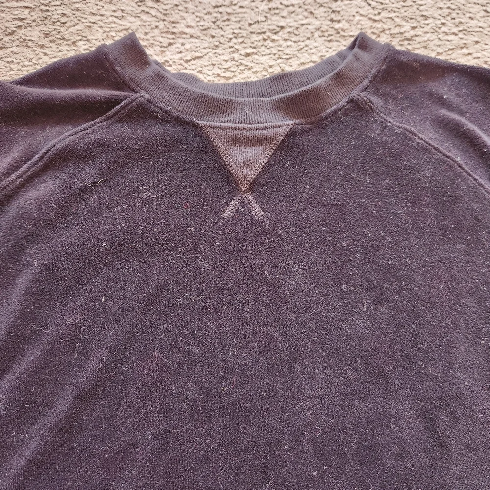 PACT Women's Velour Top Extra Large Black Organic Cotton Soft Cozy Sweatshirt - Picture 3 of 10